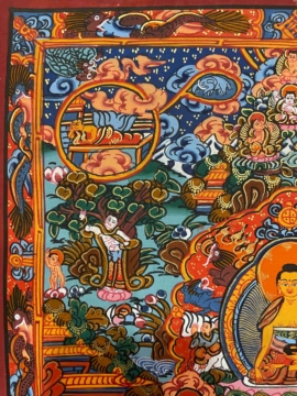 Thangka de Shakyamuni en toile de coton