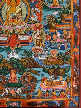 Thangka de Shakyamuni en toile de coton
