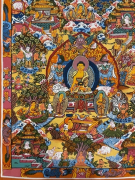 Thangka en toile de Shakyamuni Bouddha