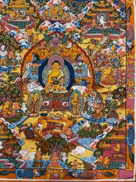 Thangka en toile de Shakyamuni Bouddha