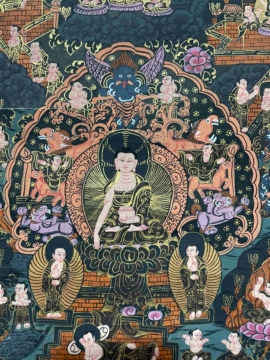 Thangka de Shakyamuni sur toile coton 42cm