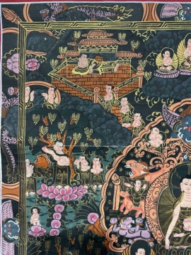 Thangka de Shakyamuni sur toile coton 42cm