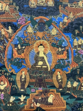 Thangka de Shakyamuni sur toile en coton