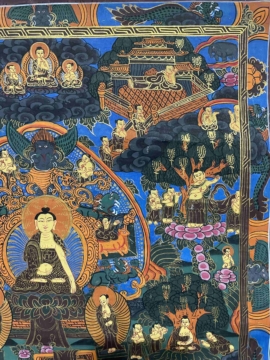 Thangka de Shakyamuni sur toile en coton