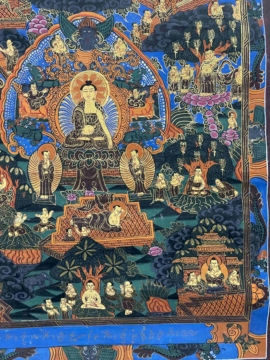 Thangka de Shakyamuni sur toile en coton