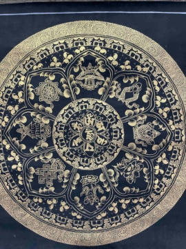 Om Mani Padme Hum Mandala &ndash; Cotton Canvas