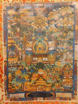 Thangka de Shakyamuni en toile coton