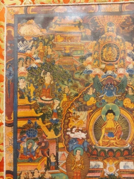 Thangka de Shakyamuni en toile coton