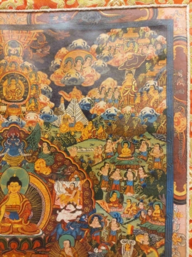 Thangka de Shakyamuni en toile coton