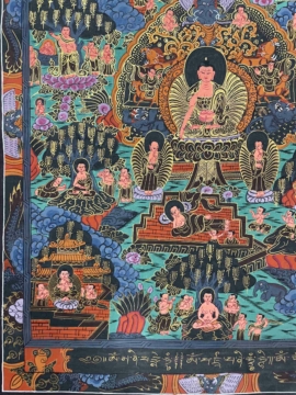 Siddhartha Life Journey Thangka &ndash; Cotton Canvas