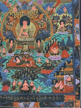 Siddhartha Life Journey Thangka &ndash; Cotton Canvas