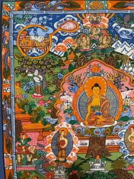 Thangka de Shakyamuni en coton