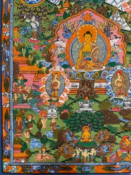 Thangka de Shakyamuni en coton