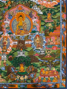 Thangka de Shakyamuni en coton