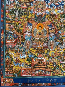 Thangka de Shakyamuni en toile de coton