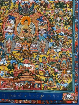Thangka de Shakyamuni en toile de coton