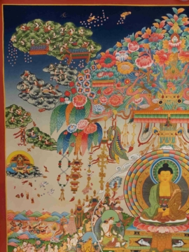 Thangka de la Vie du Bouddha en Toile