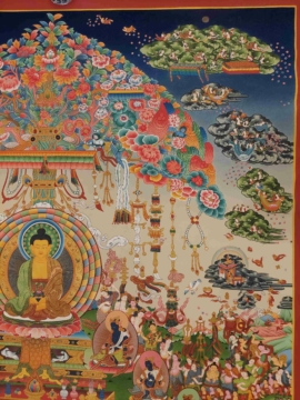 Thangka de la Vie du Bouddha en Toile