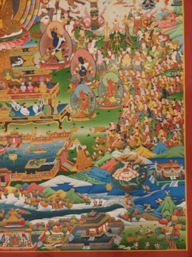 Thangka de la Vie du Bouddha en Toile