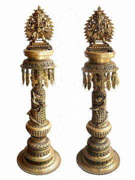 Statue de Panas Ganesh en laiton avec lampe Sukunda
