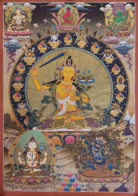 Thangka Manjushri sur toile de coton