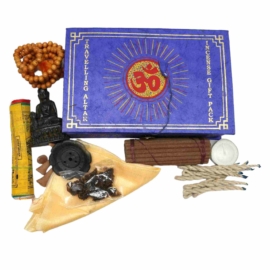 Paquete de regalo de incienso para altar viajero azul