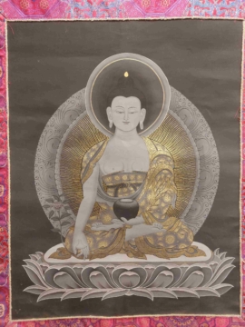Thangka Tibétain du Bouddha Médecin en Toile