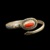 Pulsera de Vajrayana en plata esterlina con incrustaciones de piedra