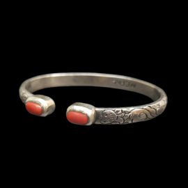 Pulsera de plata esterlina con engaste de piedras preciosas