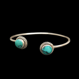 Pulsera de inlay de piedras preciosas en plata esterlina