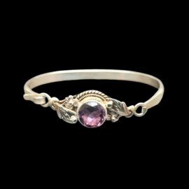Pulsera de plata esterlina con incrustaciones de piedras preciosas