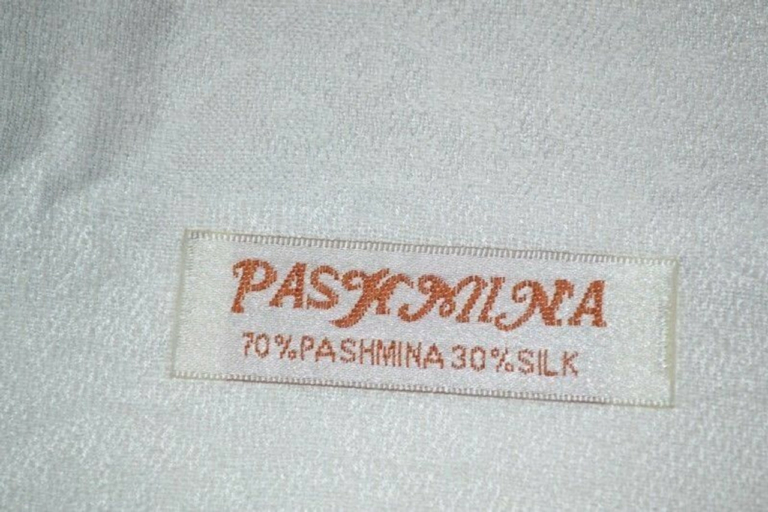 Pasmina and silk white meditation shawl