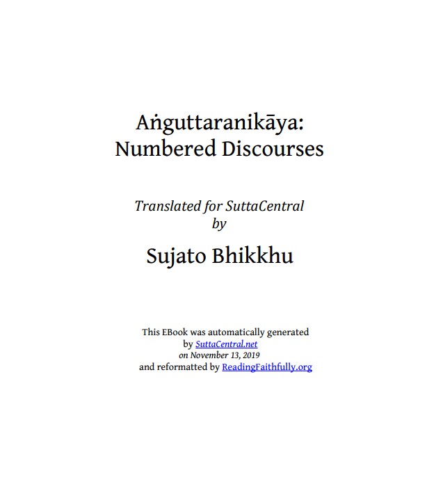 Numerical Discourses of the Buddha