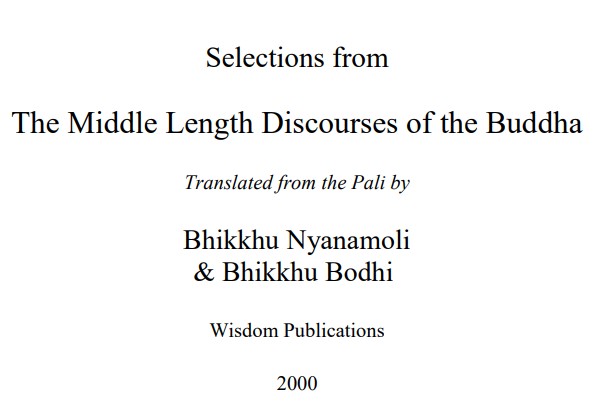 Middle Length Discourses of the Buddha