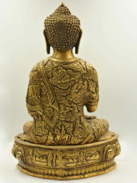 Statue en laiton d&rsquo;Amoghasiddhi Bouddha