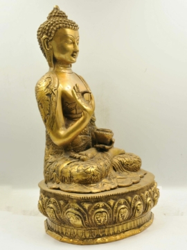 Statue en laiton d&rsquo;Amoghasiddhi Bouddha