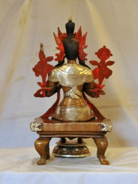 Statue rituelle en cuivre du Bouddha Maitreya