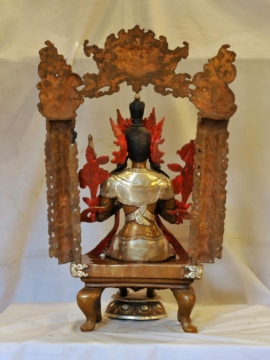 Statue rituelle en cuivre du Bouddha Maitreya