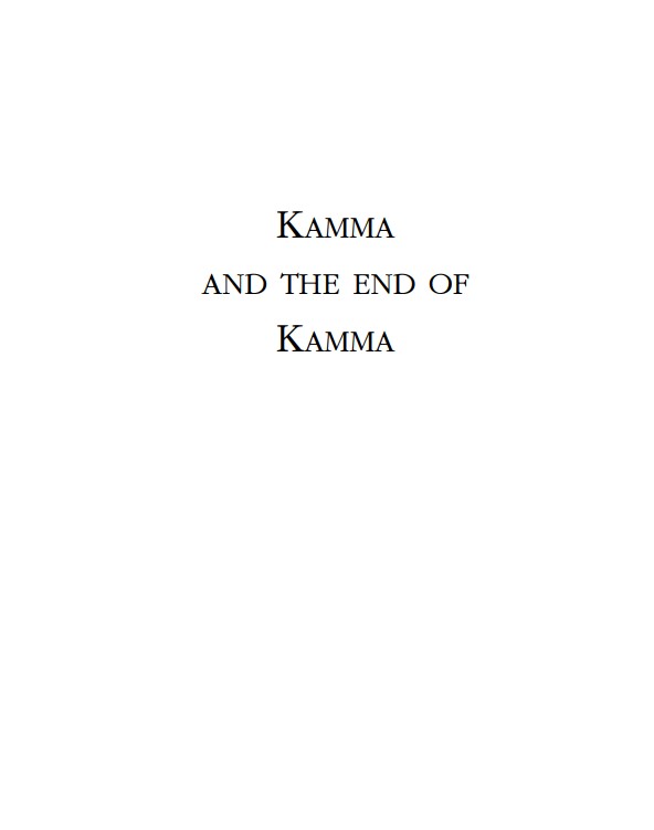 Karma and the Conclusion of Karma