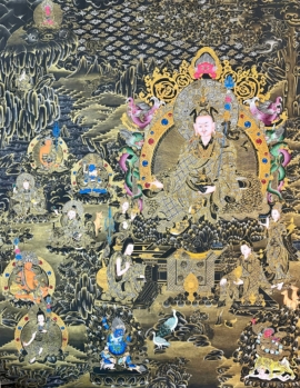 Thangka de Padmasambhava en lienzo de algodón