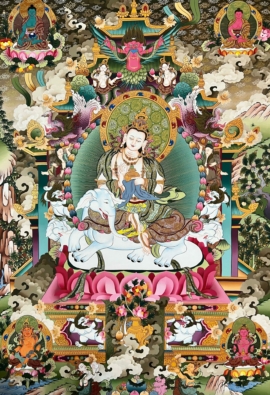 Thangka de Bodhisattva sobre lienzo de algodón