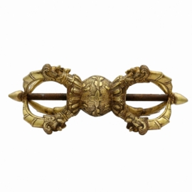 Dorje Vajra de bronce para rituales, acabado brillante
