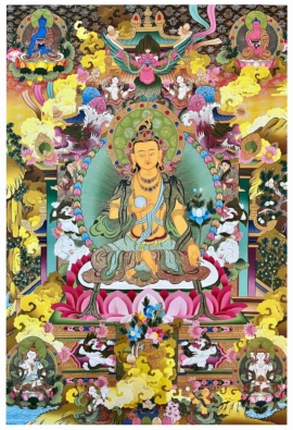 Thangka de Ksitigarbha sobre lienzo de algodón