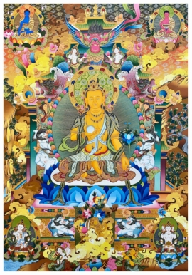 Thangka de Ksitigarbha sobre lienzo de algodón