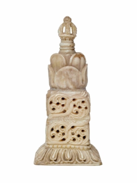 Sello de hueso animal tibetano con diseño de dorje