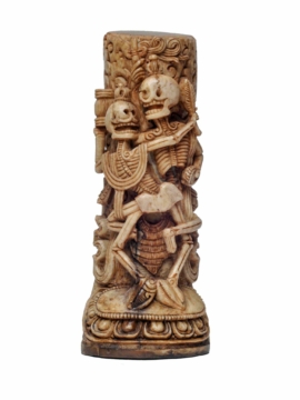 Sello de Hueso de Animal Tibetano con Diseño de Citipati