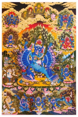 Thangka de Yamantaka - Art spirituel sur toile de coton
