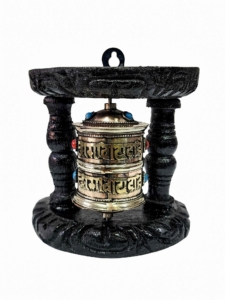 Copper and Wood Wall Prayer Wheel