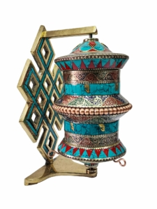 Copper Table Prayer Wheel with Embossed Mantra