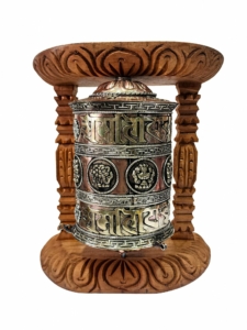 Copper Wall Prayer Wheel with Sacred Mantra